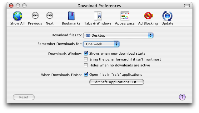 Download Preferences